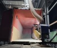 Загрузка шрота в морской контейнер загрузчиком зерна ЗЗ-120, фото