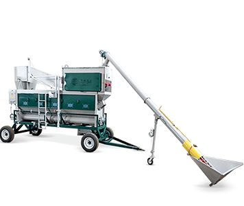 Mobile grain cleaner with loading system OBC-355CMA and cyclone Mobile grain cleaning machine OBC-355CMA with loading system